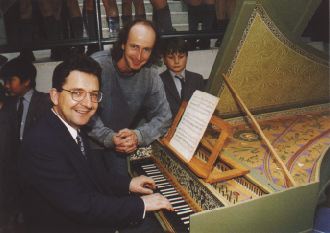 Carey Beebe and James Allington at the Barker College Flemish harpsichord 16K jpeg