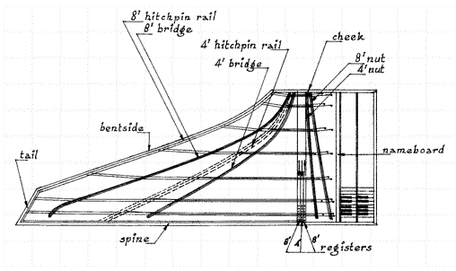 Harpsichord case plan view 21K gif