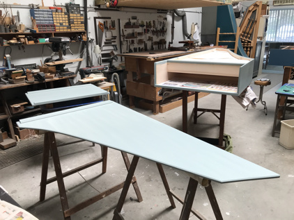 Ruckers Double harpsichord: First coat of exterior color 71K jpeg